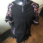 Free People  Pavlo embroidered flower black yoke whimsical boho dress Photo 3