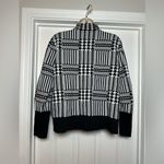 Jones New York Black & White Full Zip Classic Long Sleeve Houndstooth Sweater LG Photo 7