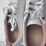 Ted Baker London floral leather upper lace up sneaker shoes white size 8.5 Photo 7
