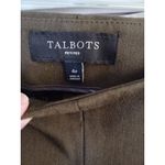 Talbots  Sz 4P Brown Pleated Polyester Dress Pants zipper on the side. Photo 1