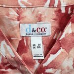 Orange & White Watercolor Floral 3/4 Sleeve Blouse Denim & Company Boho Size 3X Photo 2