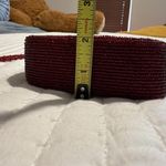 Handmade Le Regale Red Beaded Bead Mini Purse Handbag Photo 3