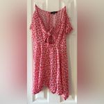 Lulus  Red and White Leaf‎ Print Romper Size Small Photo 1