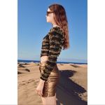 ZARA CORSETRY TULLE CROP TOP Black Tan Long Sleeve Mesh Cropped Top Small NWT Photo 2