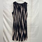 Nic+Zoe NWOT women’s black nude tan knit thick fit and flare sleeveless dress L Photo 4
