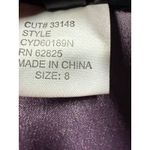 Tadashi Shoji Purple Shimmer Evening Peplum Blouse Ruched Sleeve Size 8 Elegant Photo 3