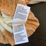 American Eagle  Brown White Striped Ribbed Cropped Henley Sweater M Slouchy Comfy Photo 5