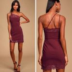 Free People Dress Sexy Lace Trim One Shoulder Bodycon Mini Dress, Size Large Photo 1