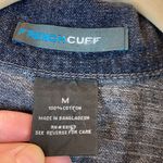 🌞French Cuff Long Sleeve Dark Denim lightweight Jacket Blue Size M Photo 3