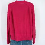 Gap Classic Cable Knit Fisherman Sweater Cable Knit Red Women XL Cotton Pullover Photo 4