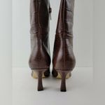 Marc Fisher Brown Crocodile-Embossed Knee-High Boots Size 6.5 M Photo 3