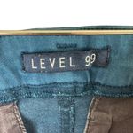 Level 99 Teal Blue Cotton Blend High Rise Slim Leg Cropped Pants Size 32 Photo 4