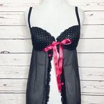 Inner Secret Black & Pink Sequin & Rosettes Teddy Lingerie Size Medium Photo 7