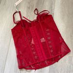 Victoria's Secret NWT Wicked Unlined Lace Up Corset Red (Small) sexy Photo 2