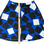 Lane Bryant Blue Black White Squares Geometric A-Line Pleated Full Skirt size 20 Photo 3