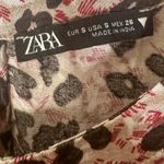 ZARA Multicolor Leopard Print Bliouson Sleeve Sateen Shirt, EUC, Size Small Photo 8