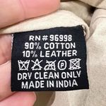 Made In India Cotton Leather Patchwork Embroidered Canvas Tote Bag 15 L *14 H Brown Photo 3