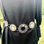 Chico's  Silver Chain Belt with blue & green accents Photo 3