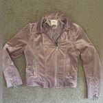 Velvet jacket light pink with zipper pockets size large Photo 0