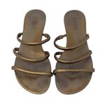 Schutz Flat Gladiator Slip On Sandal Gold Size 6.5 Photo 14