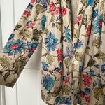 Worthington  Beige Blazer with Blue and Red Floral Pattern Photo 1
