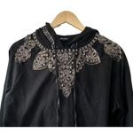 Love Sam Anthropologie Black Beaded Embellished Hoodie Sweatshirt Women's Small Photo 1