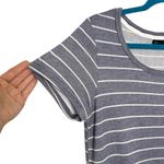 Tahari Blue & White Striped Knit Tee Shirt Casual Dress Photo 4