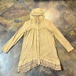 Monoreno  Boho Hooded Ruffle & Crochet Dress Size Small Photo 4