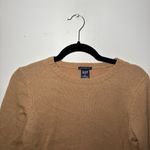 Gap  Vintage Y2K  Camel Sweater with Pink Floral Embroidered Lambswool Small Photo 2