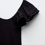 ZARA  Black Poplin Bodysuit Photo 3