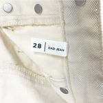 PacSun  Pacific Sunwear Fray Panel Details High Rise Cream Dad Jeans, Size 28 Photo 3