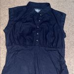 Anthropologie By  Cap Sleeve V-Neck Button Front Ruched Slim Midi Dress Black 1X Photo 4