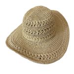 Scala Women’s Woven Crocheted Packable Raffia Paper Tan Sun Hat Bow One Size Photo 6