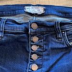 Free People Women’s 29 Button Fly Raw Hem High Waist Skinny Stretch Jeans Cuff Photo 8