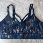 JoyLab  Blue & Metallic Silver Strappy Back Sports Bra Size Large Photo 0