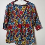 Natural Life Colorful floral tunic Floral Blouse sz s/m Photo 0
