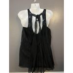 Rebecca Taylor  Shirt Womens 6 Black Silk Beaded Embellished Flowy Tank Top Photo 4