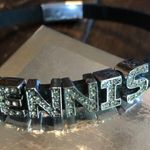 Signed John Candice Tennis Leather Bracelet Rhinestone Black Photo 6