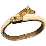 Vintage Rare Oscar D’Argent Equine Hinged Bangle Bracelet Horse Head Gold Photo 0