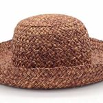 Vintage Bass Woven Braided Raffia Straw Sun Hat Dark Brown Y2K 90s Blossom OS Photo 1