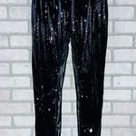 Spanx Sequin Front Faux Leather Back Black Leggings Style 20189R Size M Photo 4