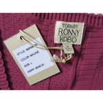 Torn By Ronny Kobo NWT KIMBERLY in Mauve Pointelle Textured Knit Peplum Top L Photo 5