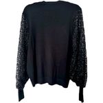SIONI Semi Sheer Sparkle Sleeve Sweater Black Size XL Photo 1