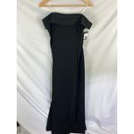 NWT Marina Long Strapless Crepe Dress Black Size Large Photo 2