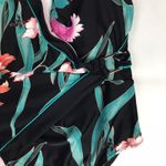 Nanette Lepore  Poppy One Piece Swimsuit Black Floral Halter Size 12 Photo 4