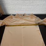 J.Crew Beige Satin High Neck Long Sleeve Ruffle Blouse Women's Size Small FLAW Photo 9