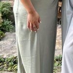 Amazon Sage green satin strapless dress  Photo 0