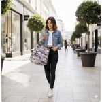 Alo Yoga Large Tote Bag Womens One Size Gray Tie Dye Logo Beach Gym Shopping Photo 11