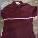 Bill Blass Women’s vintage bill bass petite jeans Burgundy Button-Up Shirt  faux suede Photo 4