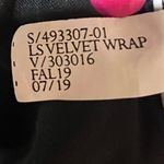 Banana Republic Long-Sleeve Twisted Black Velvet Stretch Midi Wrap Dress Size 4 Photo 10